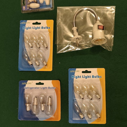 Electrical Lighting Set with Socket Holder, Refrigerator and Night Light Bulbs, Aosaipu