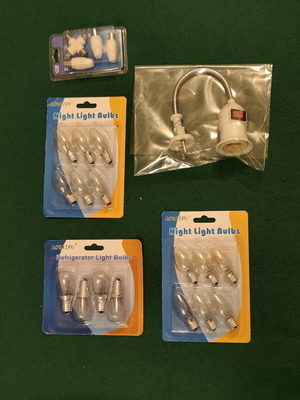 Electrical Lighting Set with Socket Holder, Refrigerator and Night Light Bulbs, Aosaipu