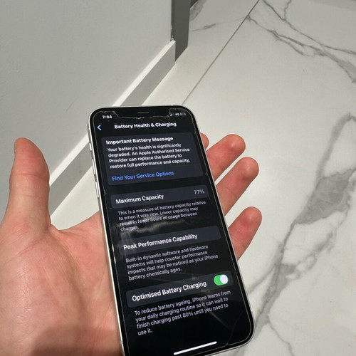 iPhone 12 white 64GB like new, battery 77%