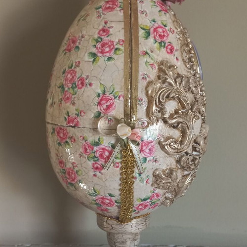Handmade Easter egg with clock, new