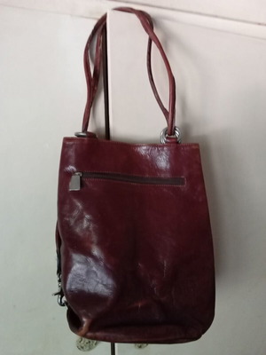 Vintage Elmani leather shoulder bag used, brown