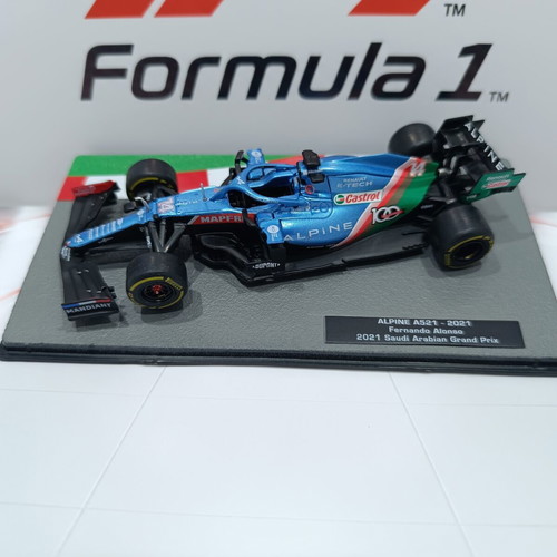 Formula 1 Alpine A521 Fernando Alonso Saudi Arabian GP 2021 1:43 Diecast model like new