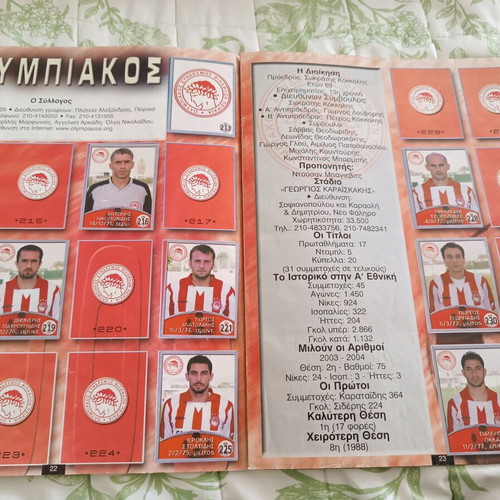 Greek Football Championship 2005 sticker album used