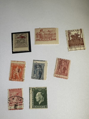 Greek Stamps New, 8 Pieces from 1940s