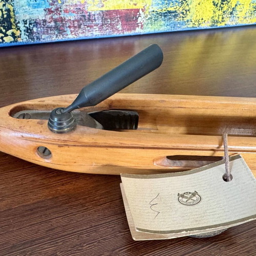 Vintage Loom Shuttle Pen Holder New Wooden Office Accessory