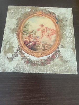 Jewelry box wood with decoupage technique like new