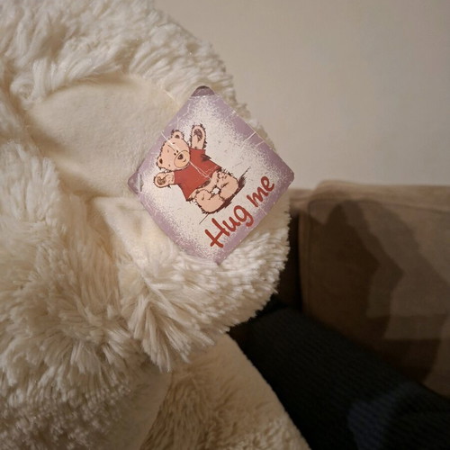 Hug Me plush teddy bear like new, ecru color