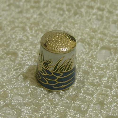 Collectible brass thimbles 2 with multicolor enamel new