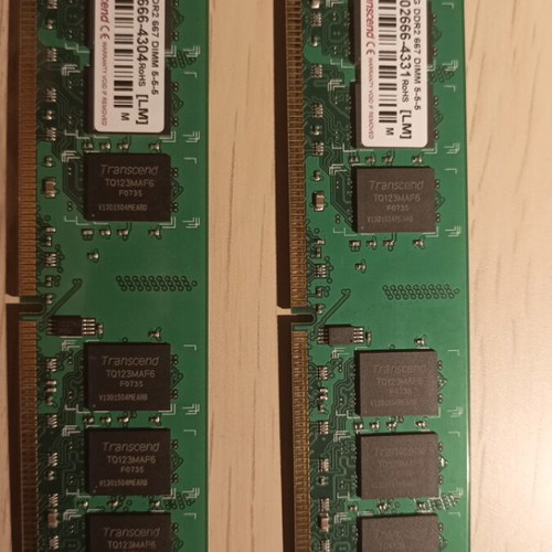 Transcend 2x1GB DDR2 667 DIMM desktop memory used