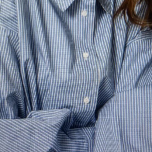 Pink Woman striped shirt, blue, size S
