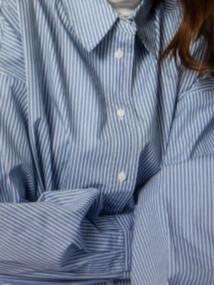 Pink Woman striped shirt, blue, size S