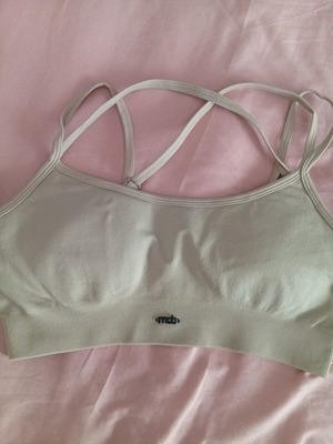 Sports Top new, beige, size M/L, padded, adjustable cross straps