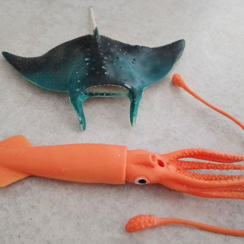 Set of 26 sea animal toy figures
