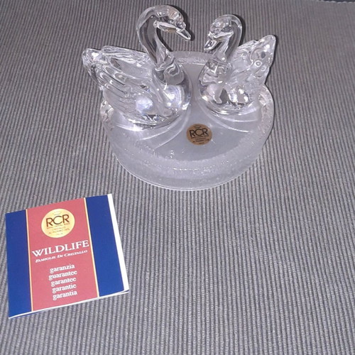 Crystal swans Wildlife Famiglie di Cristallo RCR new