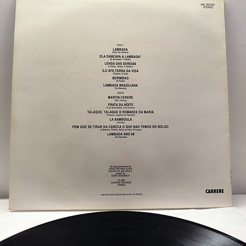 Lambadas Brasileiras LP mint, Greek EMI pressing, Latin music