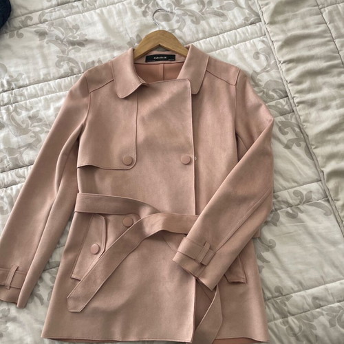 Zara spring suede jacket pink like new size S
