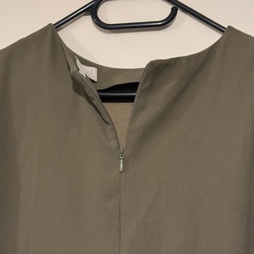 H&M khaki green shirt dress with zip collar, size 36/S