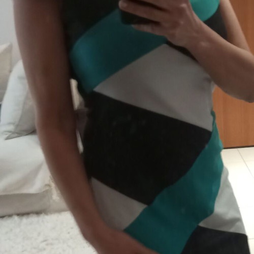 Allegra Carmine mini dress used, turquoise, white and black, size M