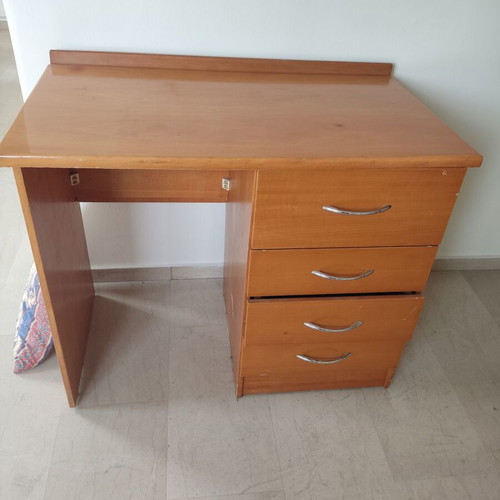 Office desk used, beech color, stable with minor drawer issue