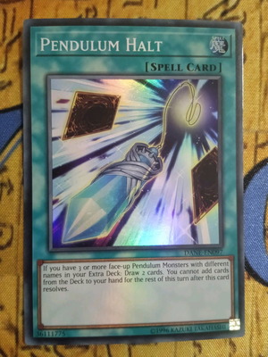 Pendulum Halt Normal Spell card used, Super Rare