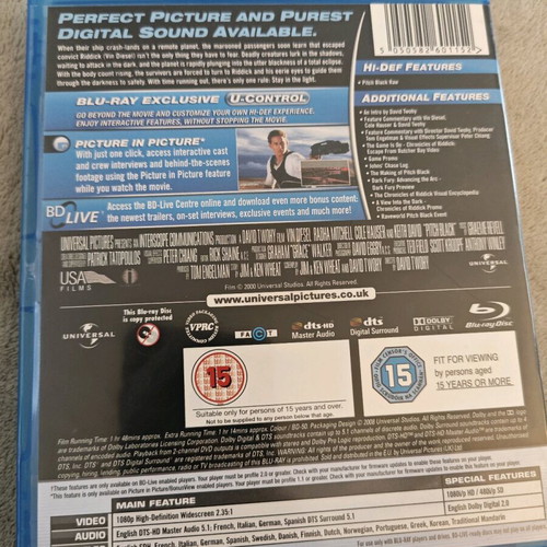 Blu-Ray Pitch Black The Chronicles of Riddick used with Greek subtitles