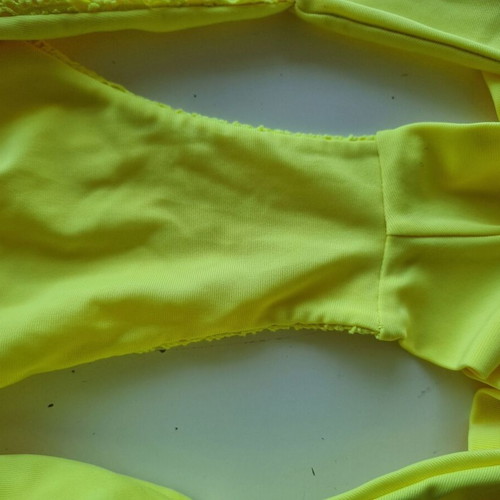 Yellow fluorescent crochet bikini bottom, women's XXL