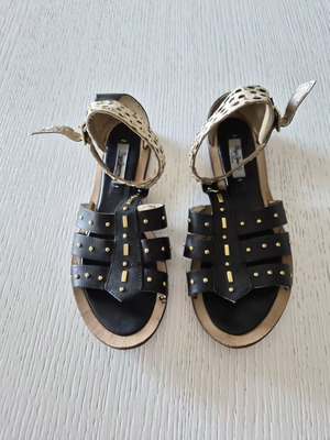 Pepe Jeans sandals size 37 used with pony skin and studs