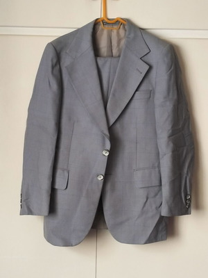 Men's suit gray used with jacket and trousers size M