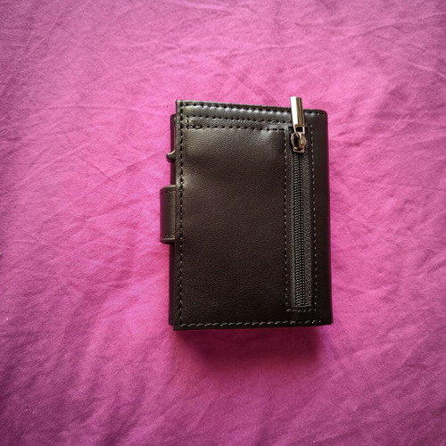 Wallet for money and cards with RFID and slide mechanism black new