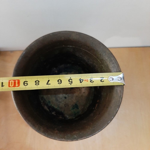 Old mortar with pestle used, vintage decoration
