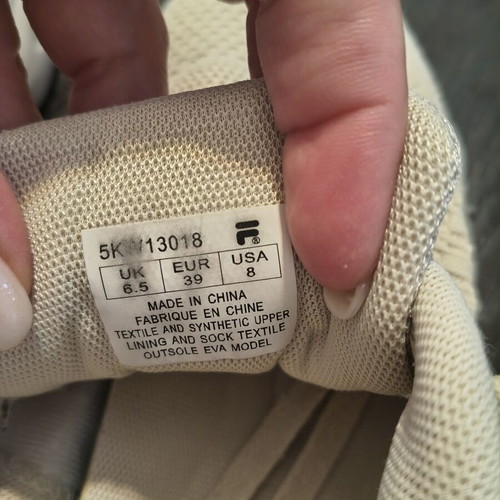 Fila Memory Athletic Shoes, Size 39, Beige