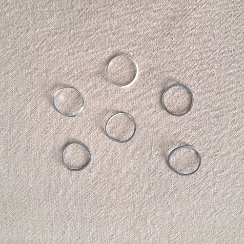 Handmade silver 925 ring set of 6 Organic Flow collection, like new