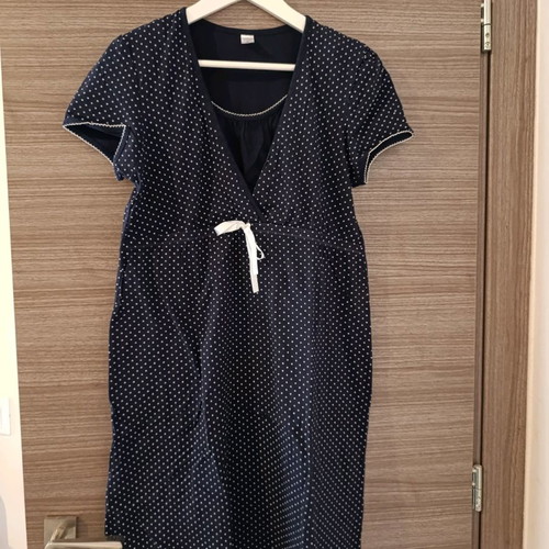 Nursing nightgown Large short-sleeve cotton like new, dark blue with stars