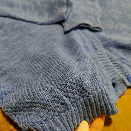Bershka knitted cardigan used, 3/4 sleeve, blue, size S