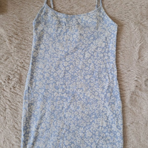 Bershka mini dress turquoise size S like new summer floral