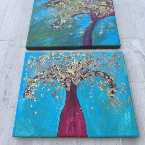 Handmade frames used, set of two 24x30 cm each