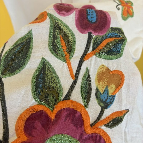 Desigual White Embroidered Boho Tunic Top size S like new
