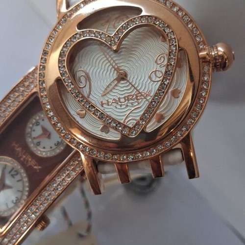 Haurex women's quartz watches new, brown and gold, set of two