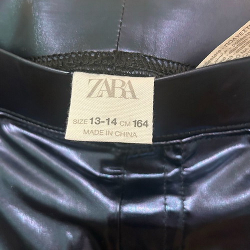 Zara vinyl leggings, blue purple