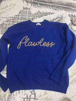 Flawless sweater used, blue with gold thread Koton size M