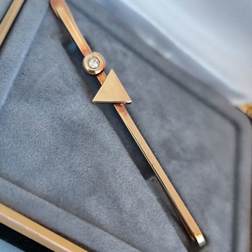 Ascot Vintage Gold Tie Clip with Authentic Case, like new