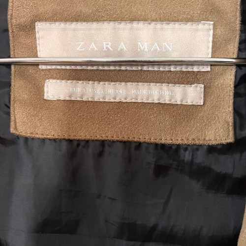 Zara men's jacket brown biker style size L like new