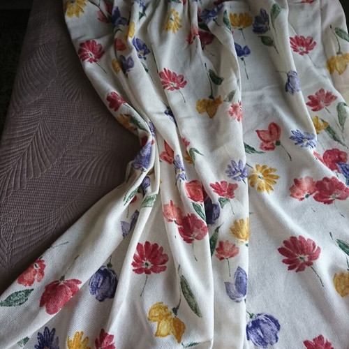 Cotton curtains with floral print like new, 1.00×2.50 m, set of two
