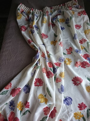 Cotton curtains with floral print like new, 1.00×2.50 m, set of two