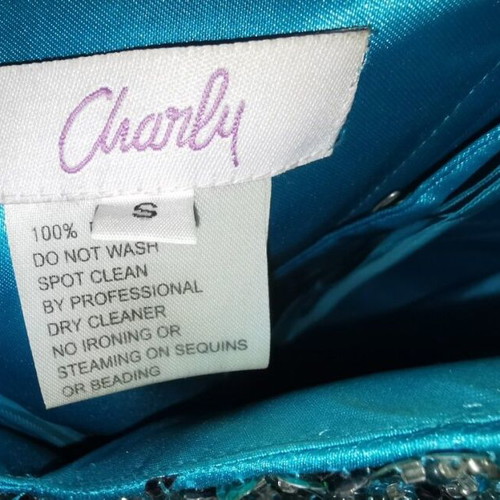 Charly Cocktail Dress Small turquoise with matching scarf like new