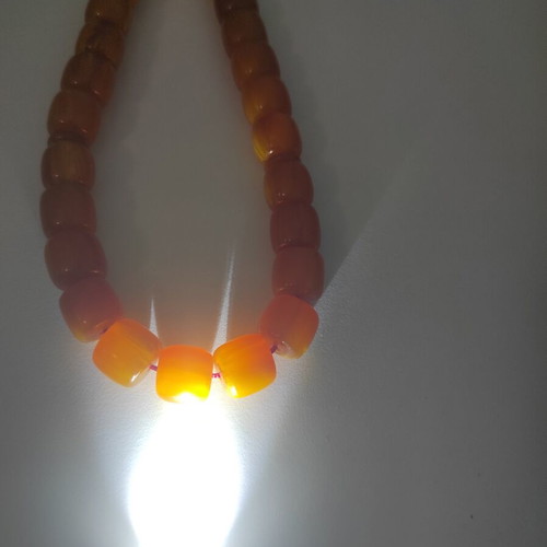 Mastic komboloi worry beads in honey shades, 33 beads