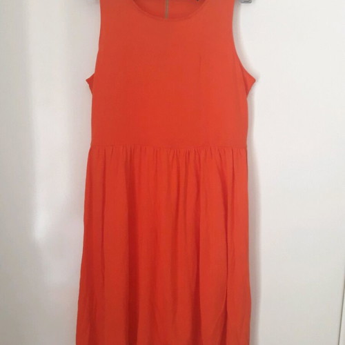 Φόρεμα αμάνικο γυναικείο H&M καινούργιο, πορτοκαλί, μέγεθος Μ, με φερμουάρ