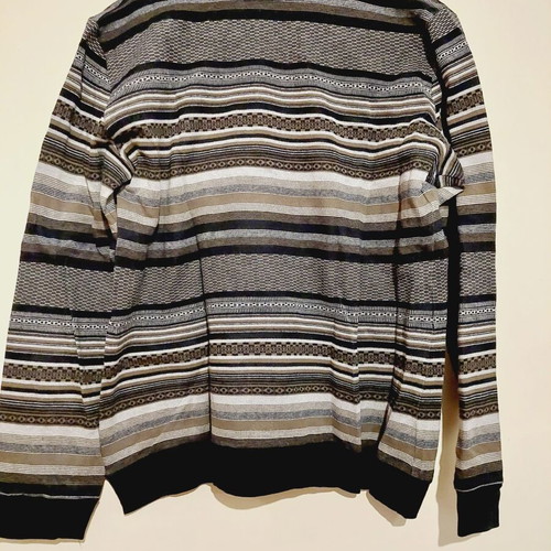 Striped long-sleeve shirt like new, size M, black and white