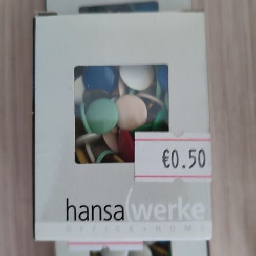 Hansa Colored Push Pins New with Plastic Head Coating
