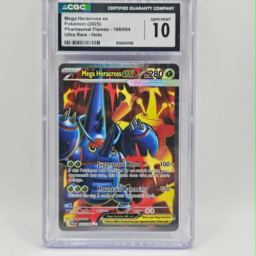 Картичка Mega Heracross Ex CGC 10 като нова